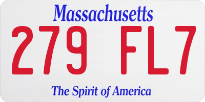 MA license plate 279FL7