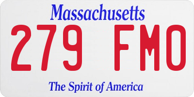 MA license plate 279FM0