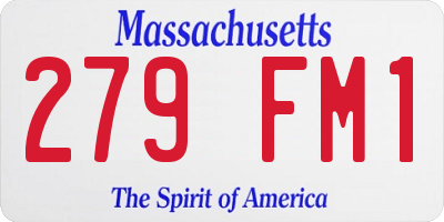 MA license plate 279FM1