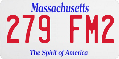 MA license plate 279FM2