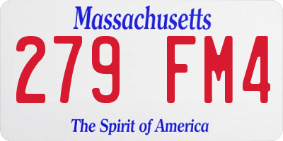 MA license plate 279FM4
