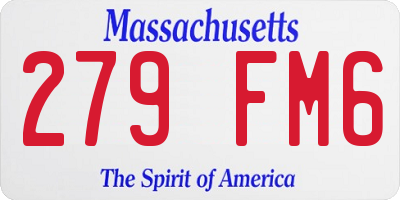 MA license plate 279FM6