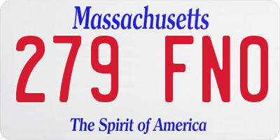 MA license plate 279FN0