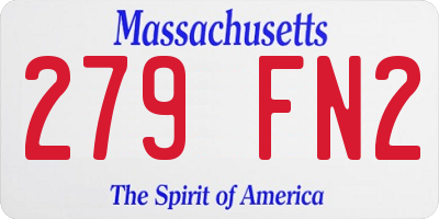 MA license plate 279FN2