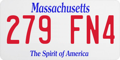 MA license plate 279FN4