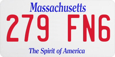 MA license plate 279FN6