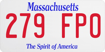 MA license plate 279FP0
