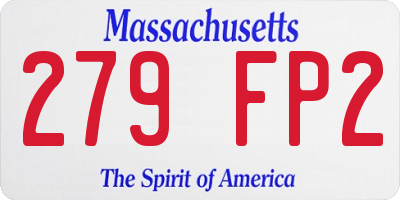 MA license plate 279FP2