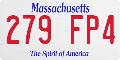 MA license plate 279FP4