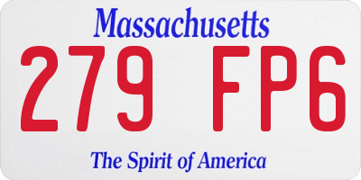 MA license plate 279FP6
