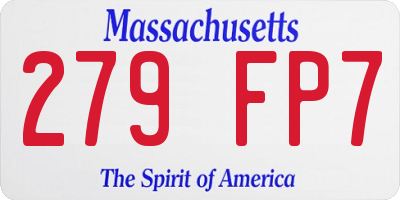 MA license plate 279FP7