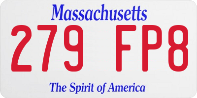 MA license plate 279FP8