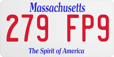 MA license plate 279FP9