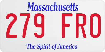 MA license plate 279FR0