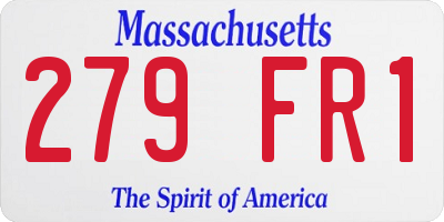 MA license plate 279FR1