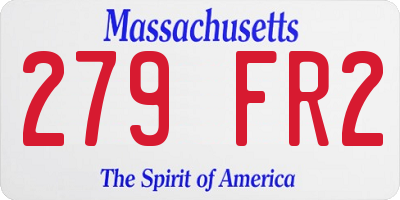 MA license plate 279FR2