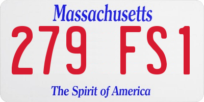 MA license plate 279FS1