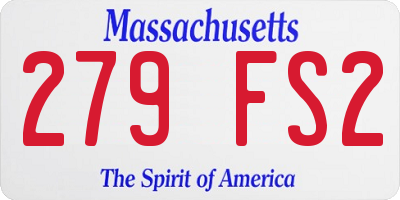 MA license plate 279FS2