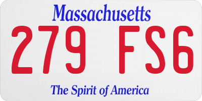 MA license plate 279FS6