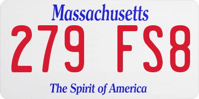MA license plate 279FS8