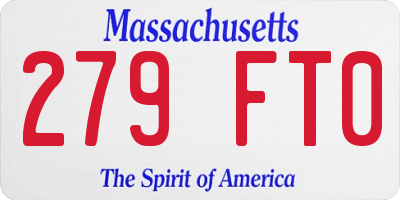 MA license plate 279FT0