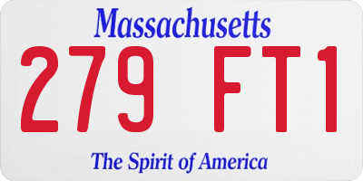 MA license plate 279FT1