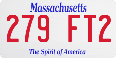 MA license plate 279FT2
