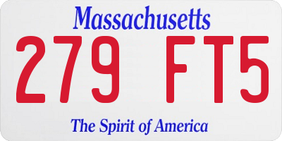 MA license plate 279FT5