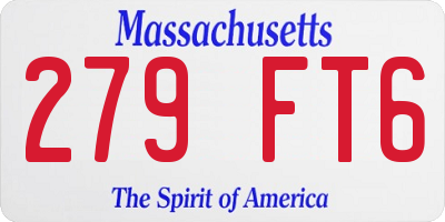 MA license plate 279FT6