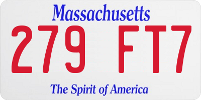 MA license plate 279FT7