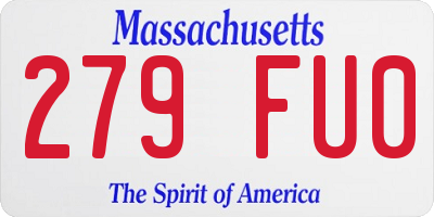 MA license plate 279FU0