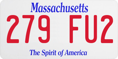 MA license plate 279FU2