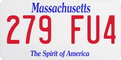 MA license plate 279FU4