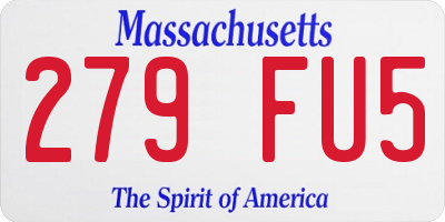 MA license plate 279FU5
