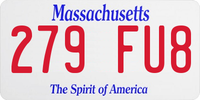 MA license plate 279FU8