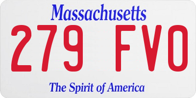 MA license plate 279FV0