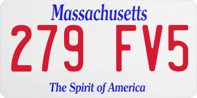 MA license plate 279FV5