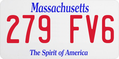 MA license plate 279FV6