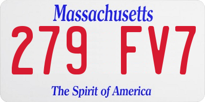MA license plate 279FV7
