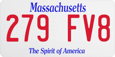 MA license plate 279FV8