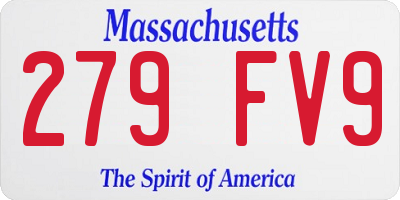 MA license plate 279FV9