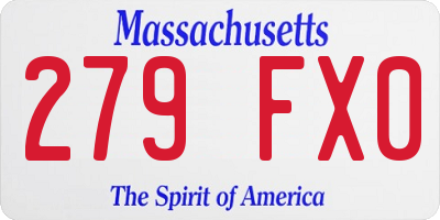 MA license plate 279FX0