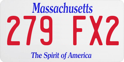 MA license plate 279FX2