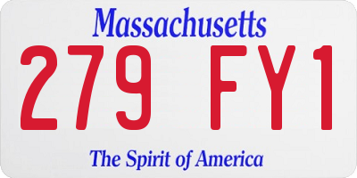 MA license plate 279FY1