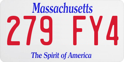 MA license plate 279FY4