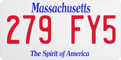 MA license plate 279FY5