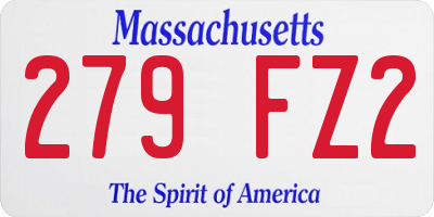 MA license plate 279FZ2