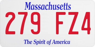 MA license plate 279FZ4