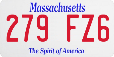 MA license plate 279FZ6