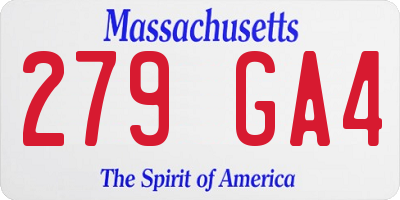 MA license plate 279GA4